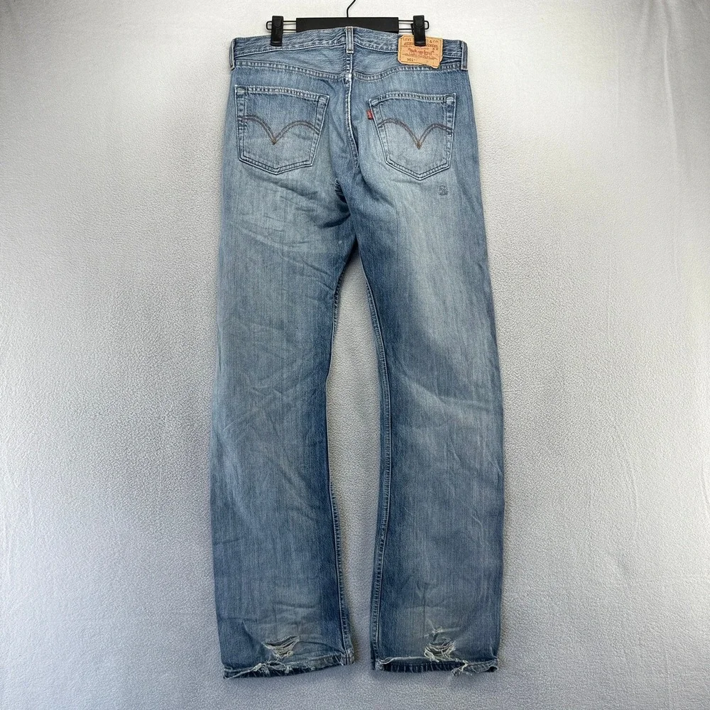 Vintage Levis Jeans Mens 33x34 Blue 501xx Straight Leg Distressed Denim y2k